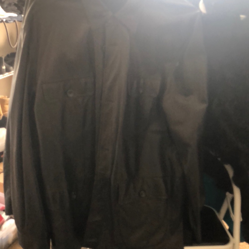 Men’s Sulka leather long sleeve jacket